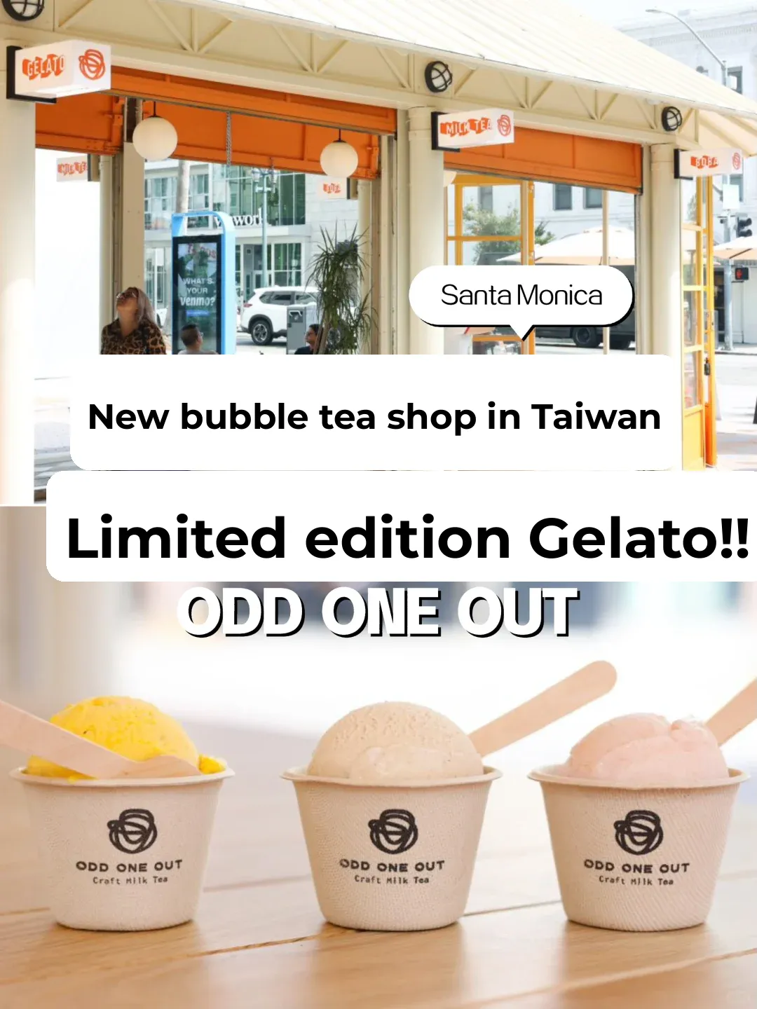 Taiwan’s New Bubble Tea Spot ODD ONE OUT Surprises with Gelato‼️🔥
