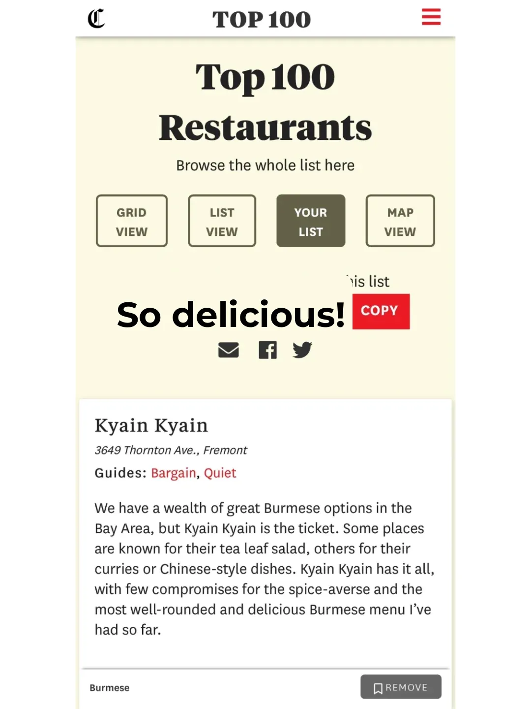 Bay Area | This Bare-Bones Burmese Joint Made the Top 100?!