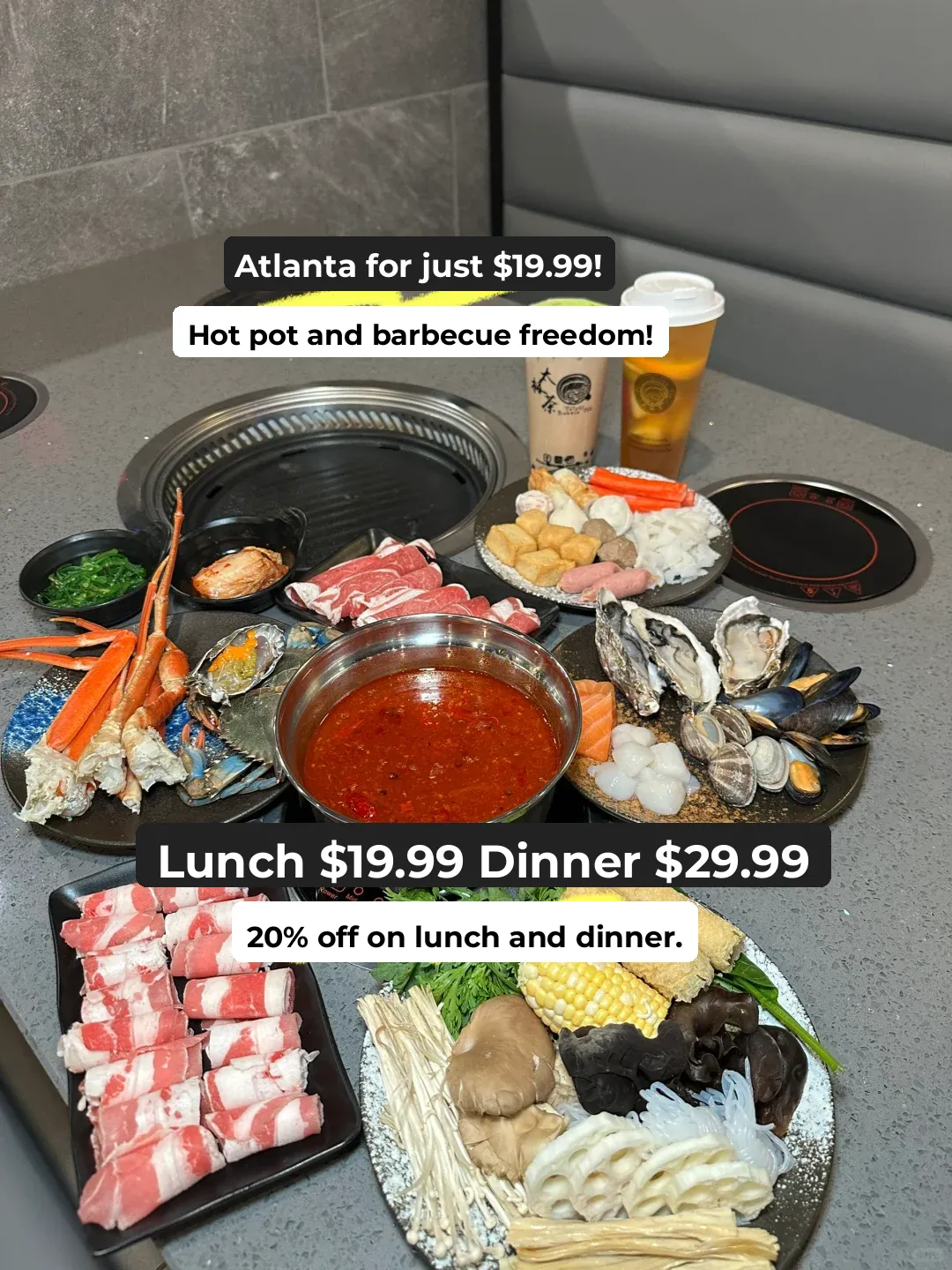 Enjoy All-You-Can-Eat Hot Pot or BBQ in Atlanta for Just $19.99!