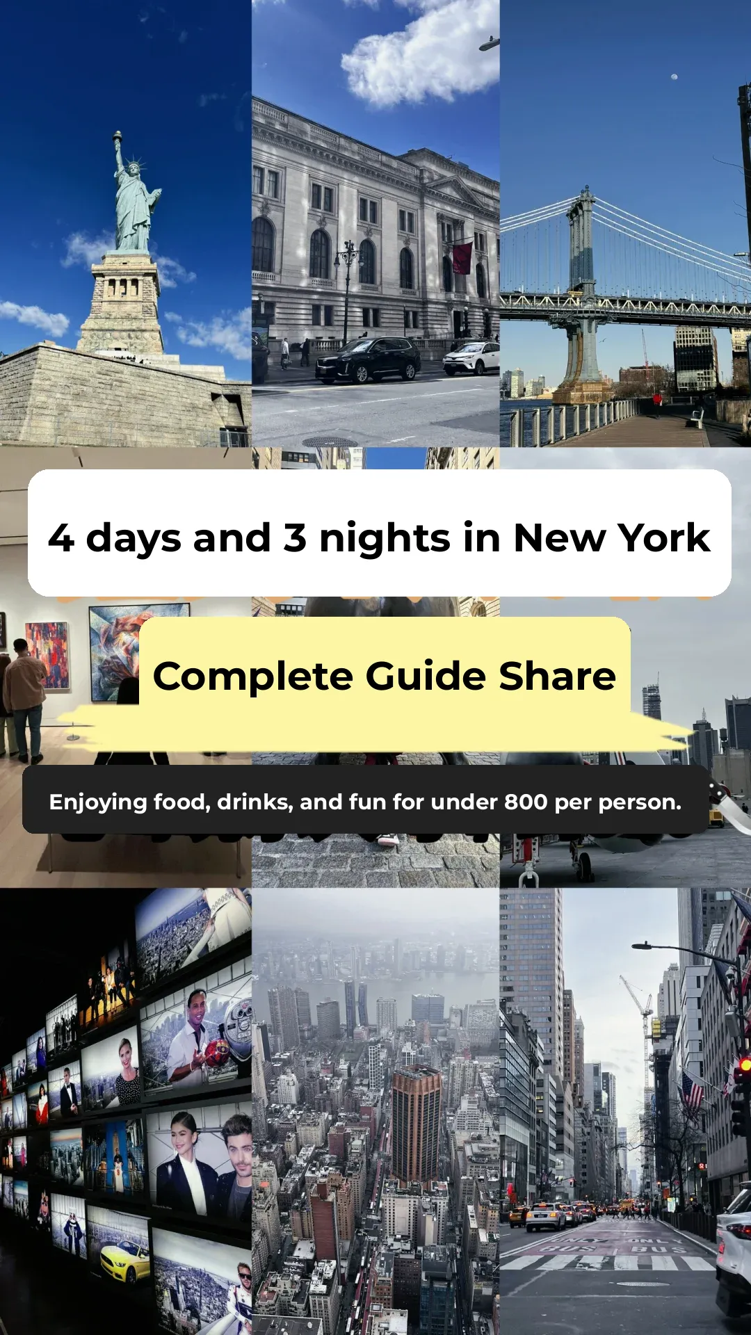 New York | 4 Days 3 Nights Under $800 Per Person: Full Budget Travel Guide