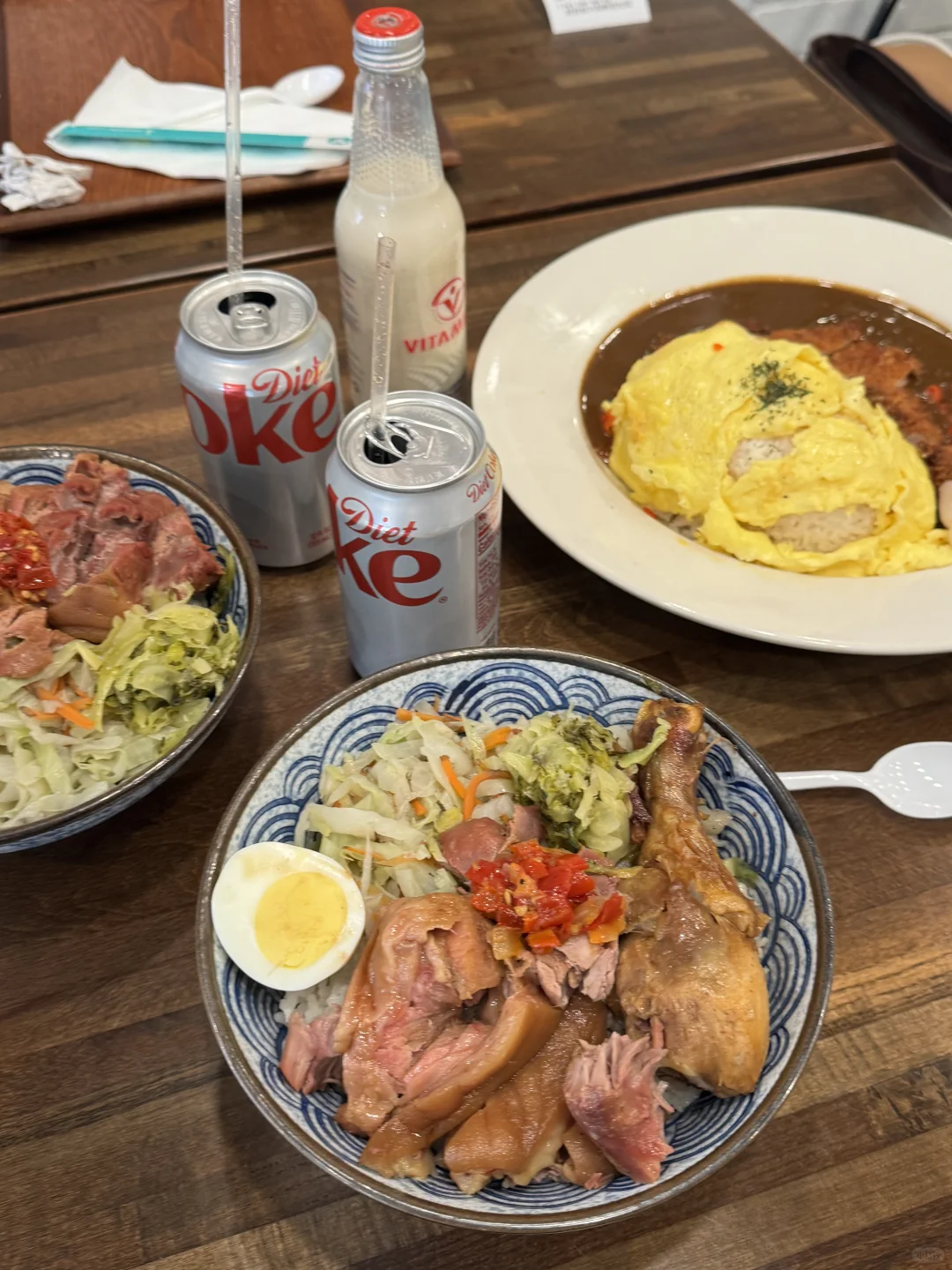 I feasted on braised pork trotter rice and curry rice in Boston 🍛