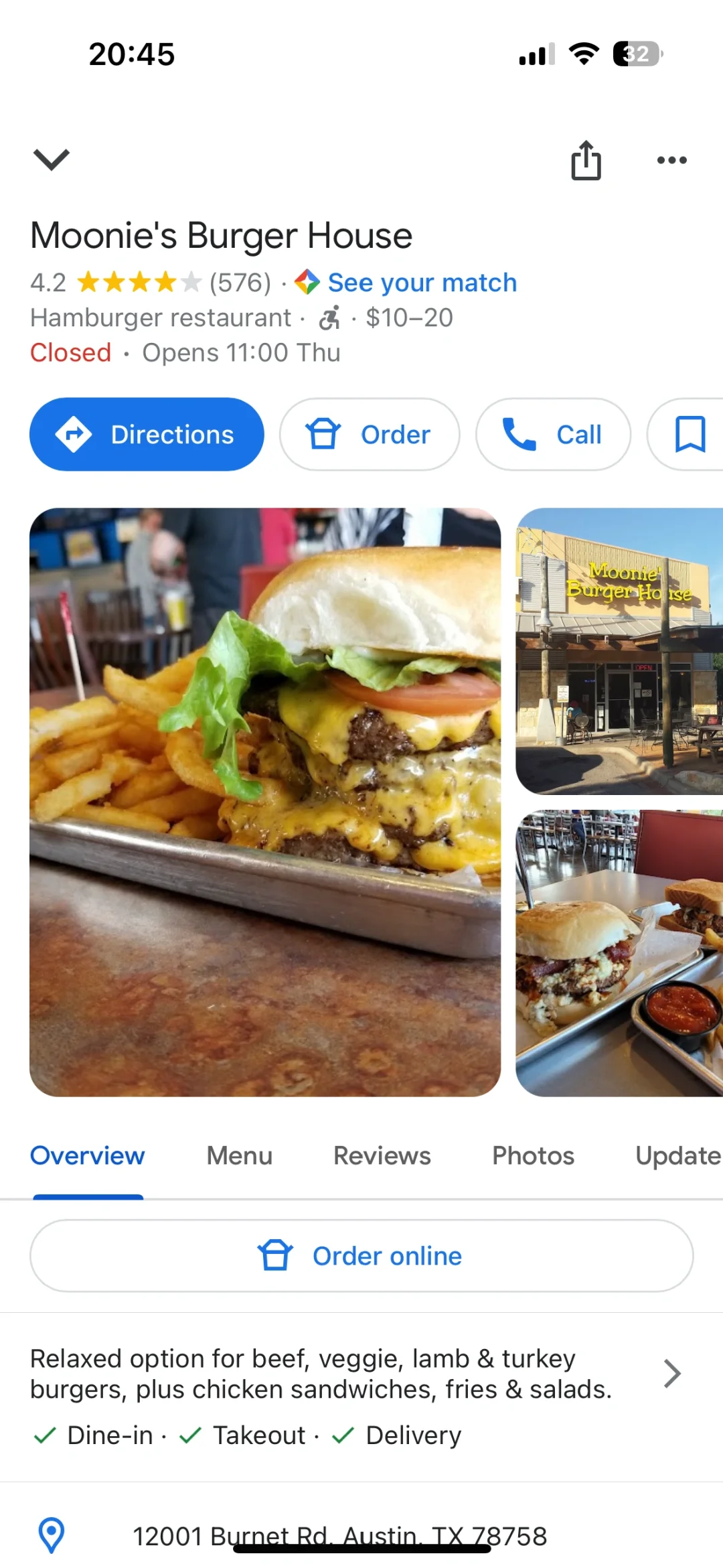 Austin | Food & Drink | Moonie's Perfect Burger | 👍