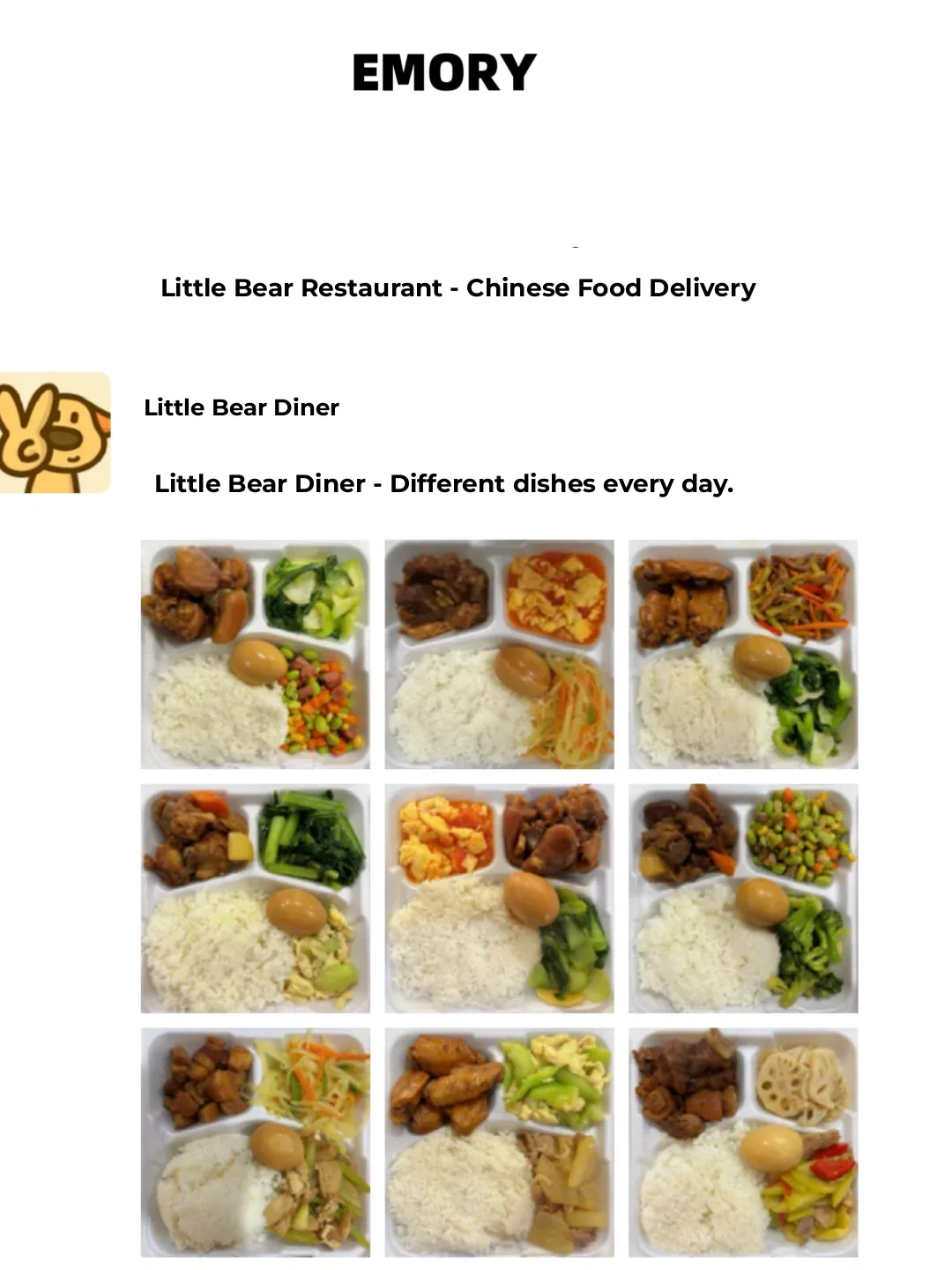 EMORY - Little Bear Canteen: Chinese Food Delivery (Direct Delivery)