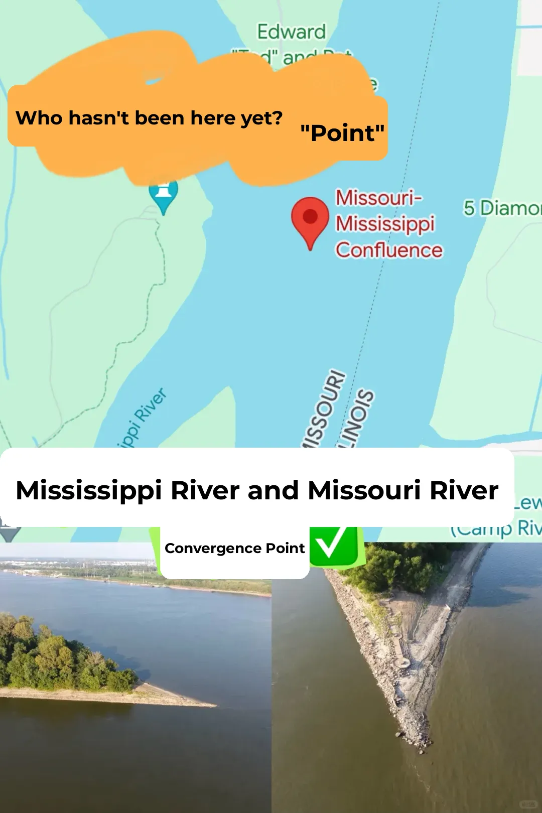 Check-In 📷 Where the Mississippi and Missouri Rivers Meet