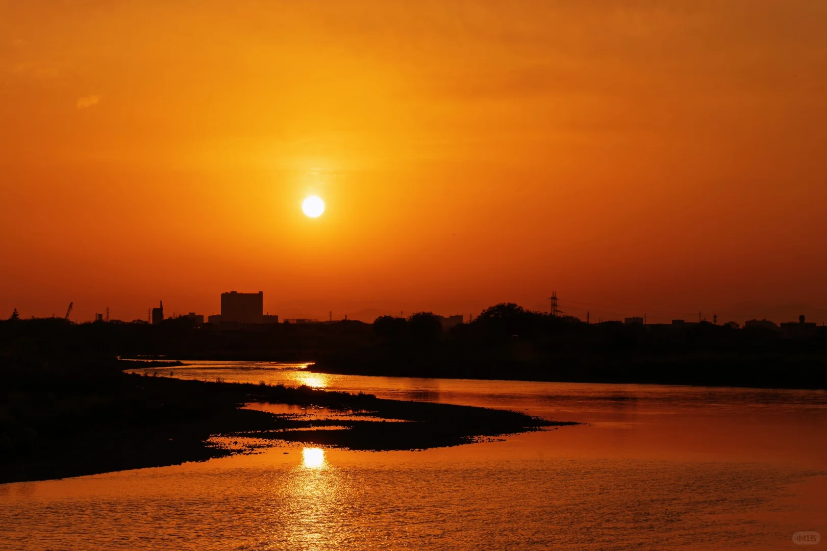 Sunset by the Tama River