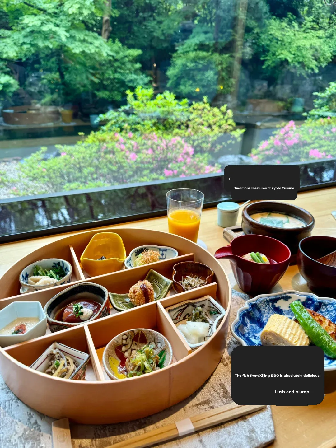🇯🇵 Savoring a Feast with a Stunning Garden View in Kyoto 🌸