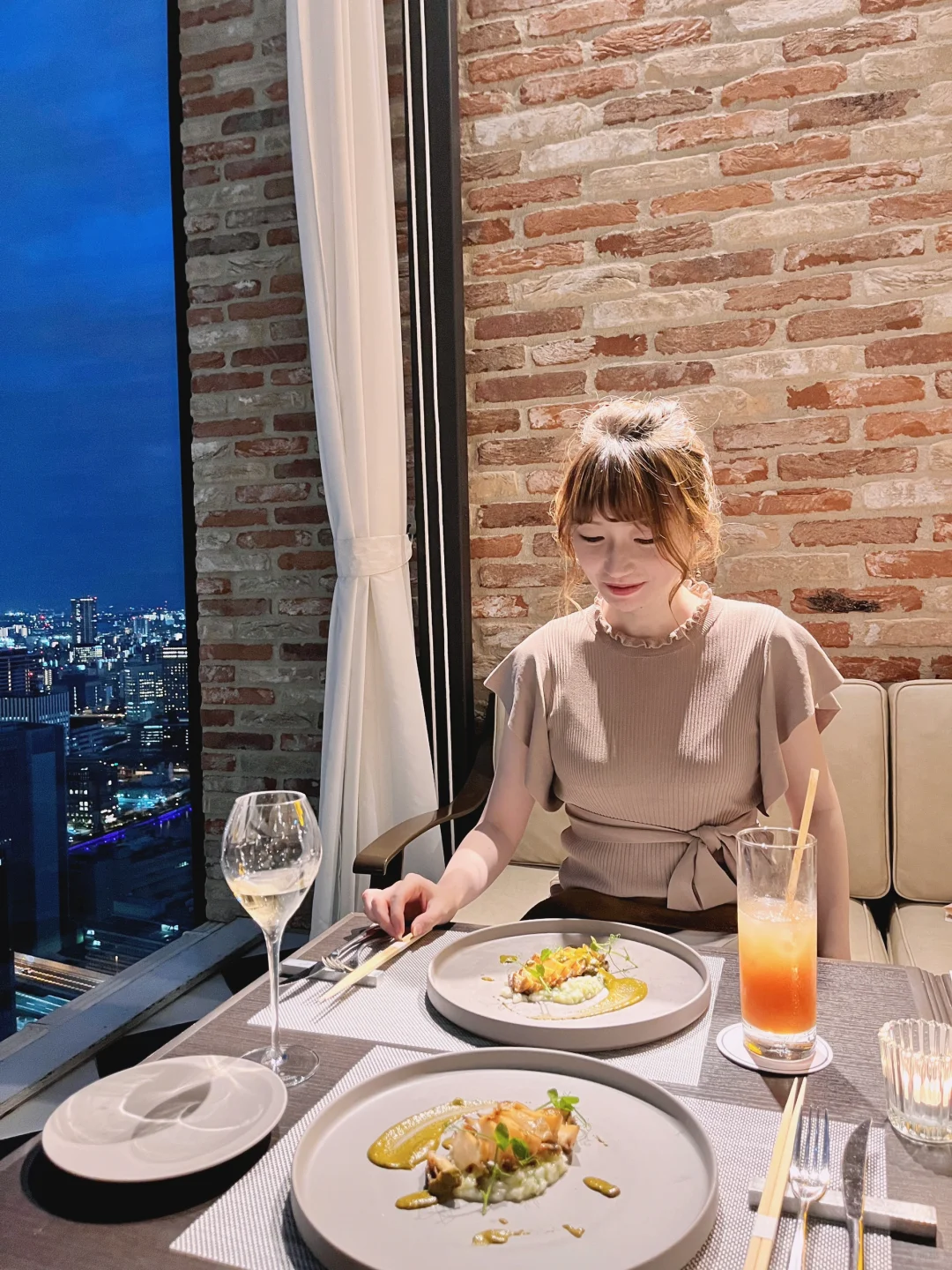 Celebrating My Birthday at a Nightscape Restaurant in Osaka 🎂🎁❤️