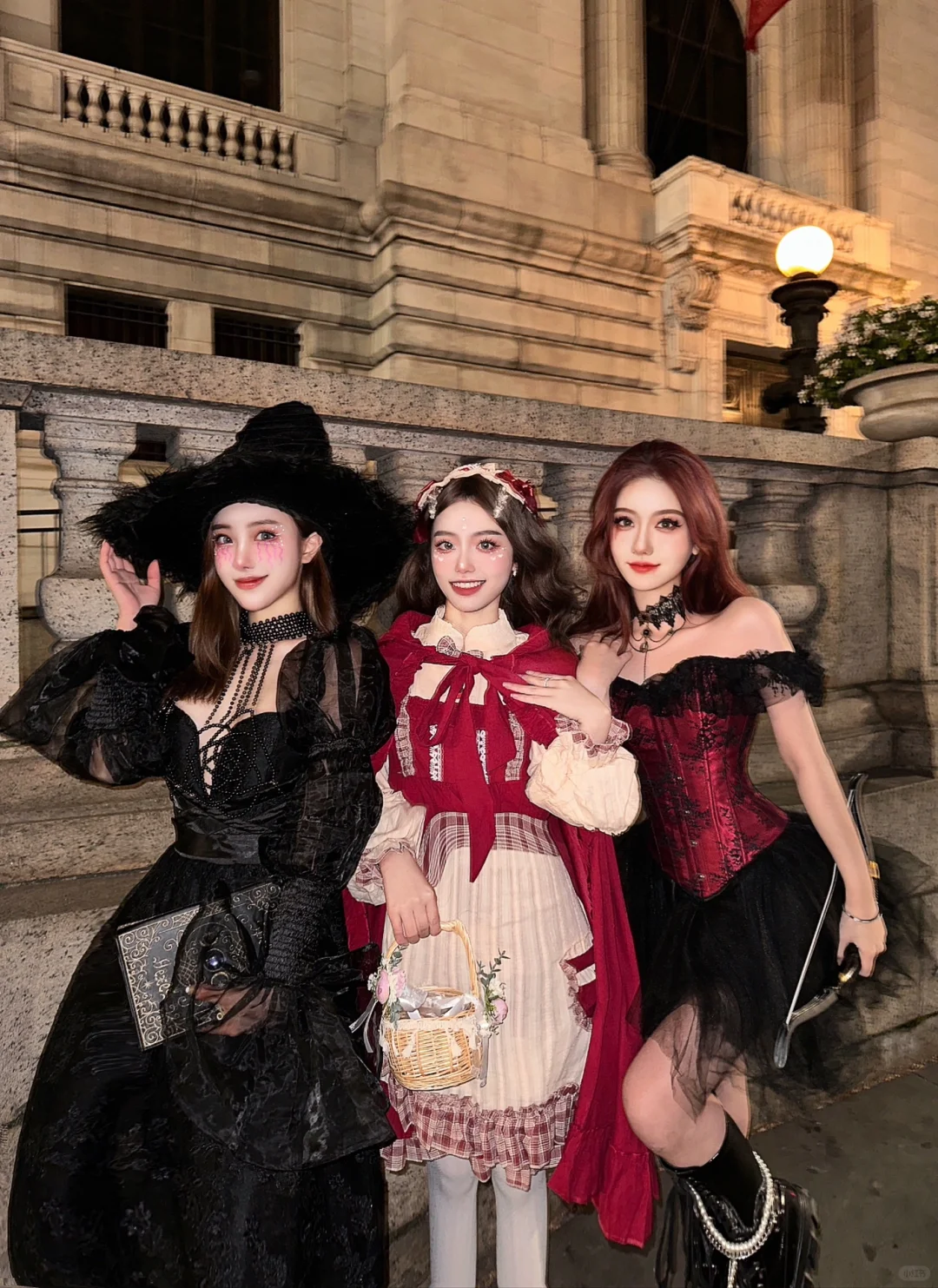 Halloween in NYC 🎃 Little Red Riding Hood Says "No Fear!" Ready to Stuff You in My Basket