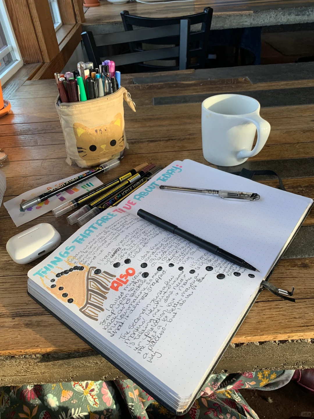 Journaling at a Café in North Portland