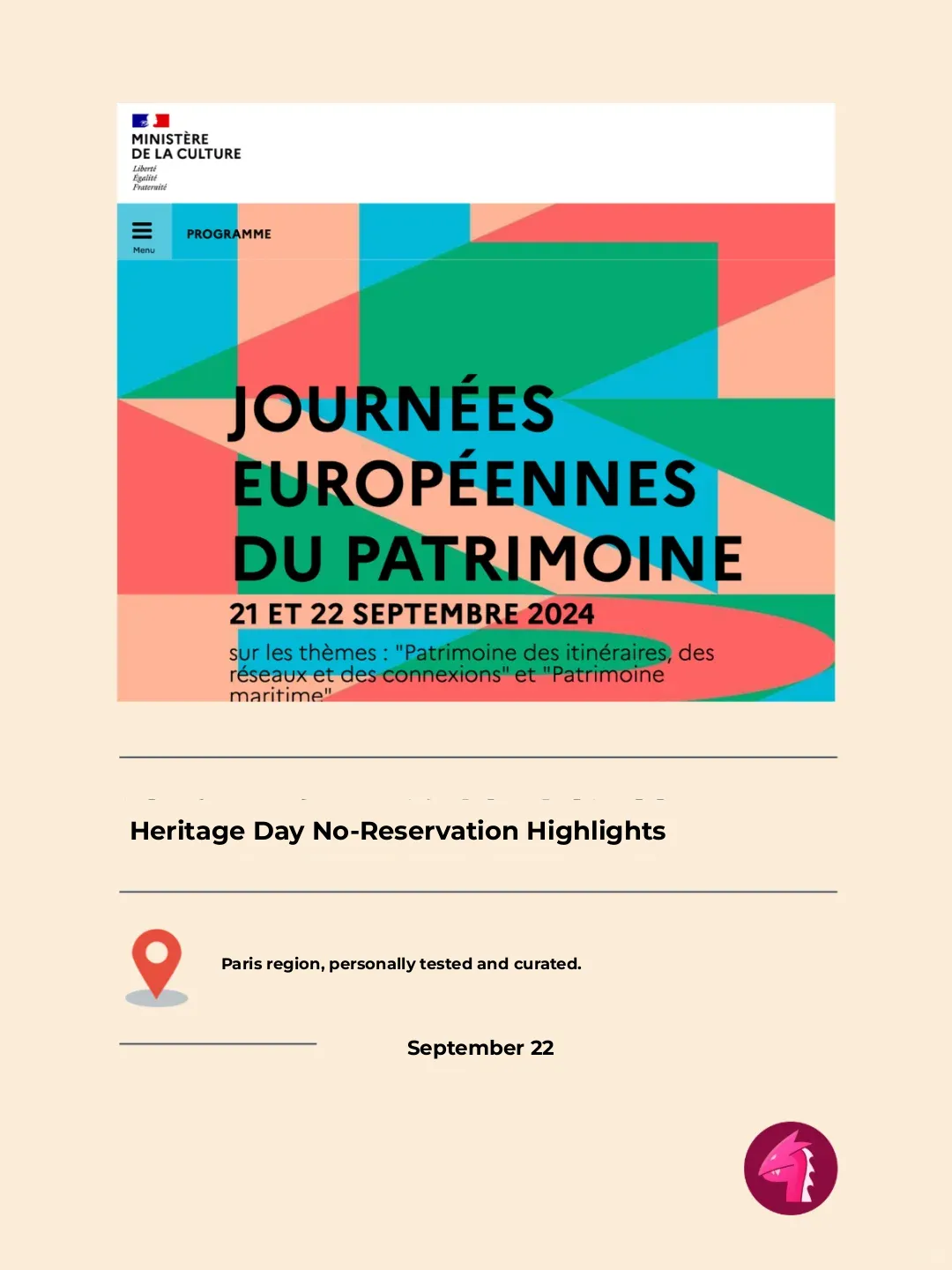 Just tried it out! 🚨 Heritage Day Paris: No-Reservation Hidden Gems