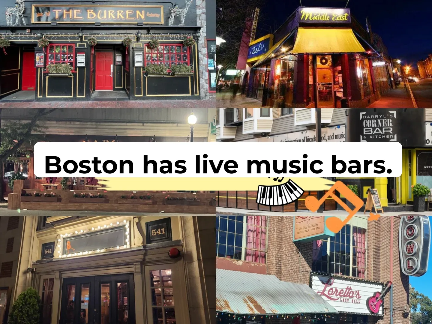 Restaurants and Bars with Live Music in Boston 🎵