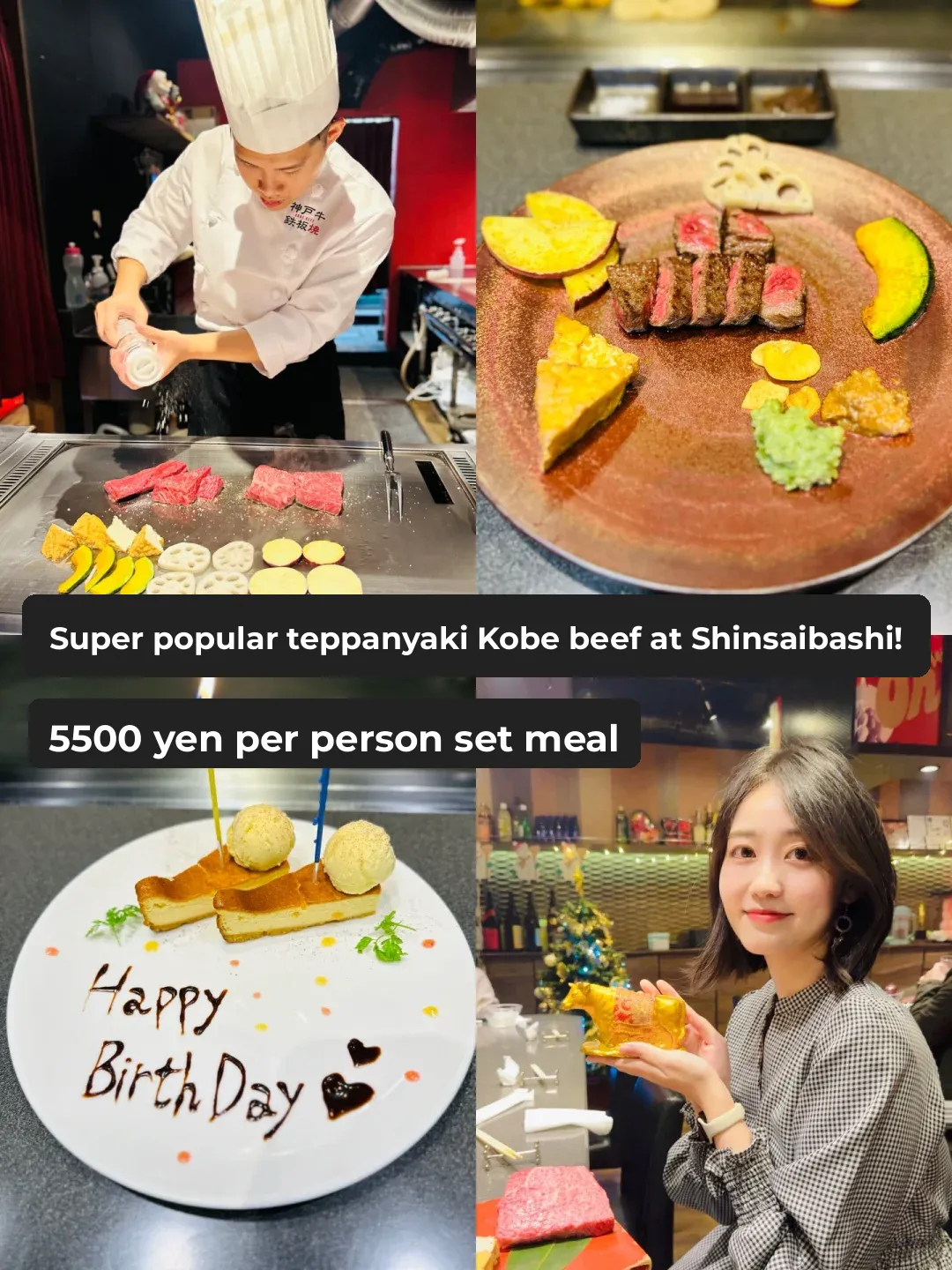 Shinsaibashi's Super Popular Teppanyaki Kobe Beef 🐮🔥 5500 JPY per Person