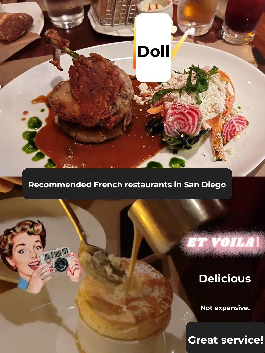San Diego French Cuisine Picks 🐌 Delicious 🐱 Affordable ⭐️ Great Service 🐥